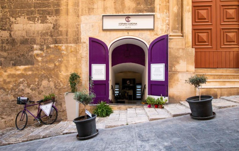 View of Stephen Cordina atelier from street in Valletta